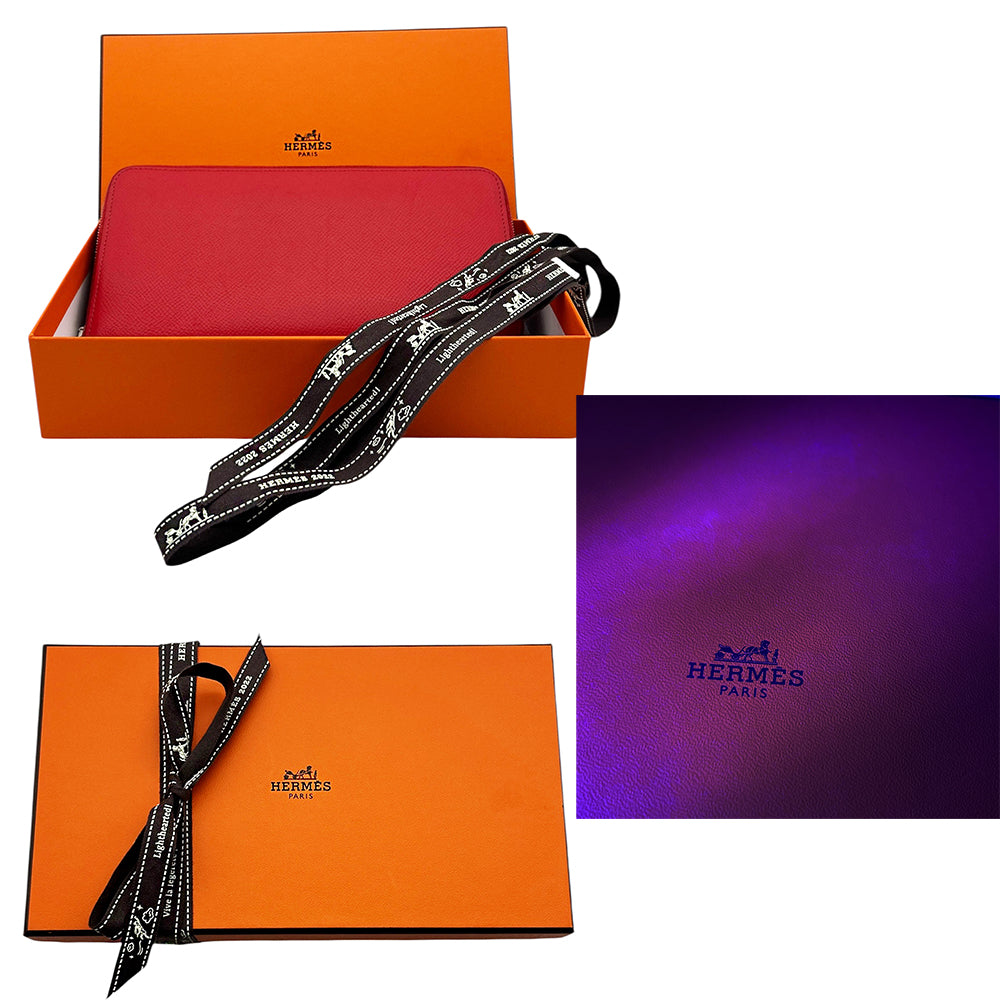 Hermès Long Leather Wallet Azap Silk in Round Zip Red