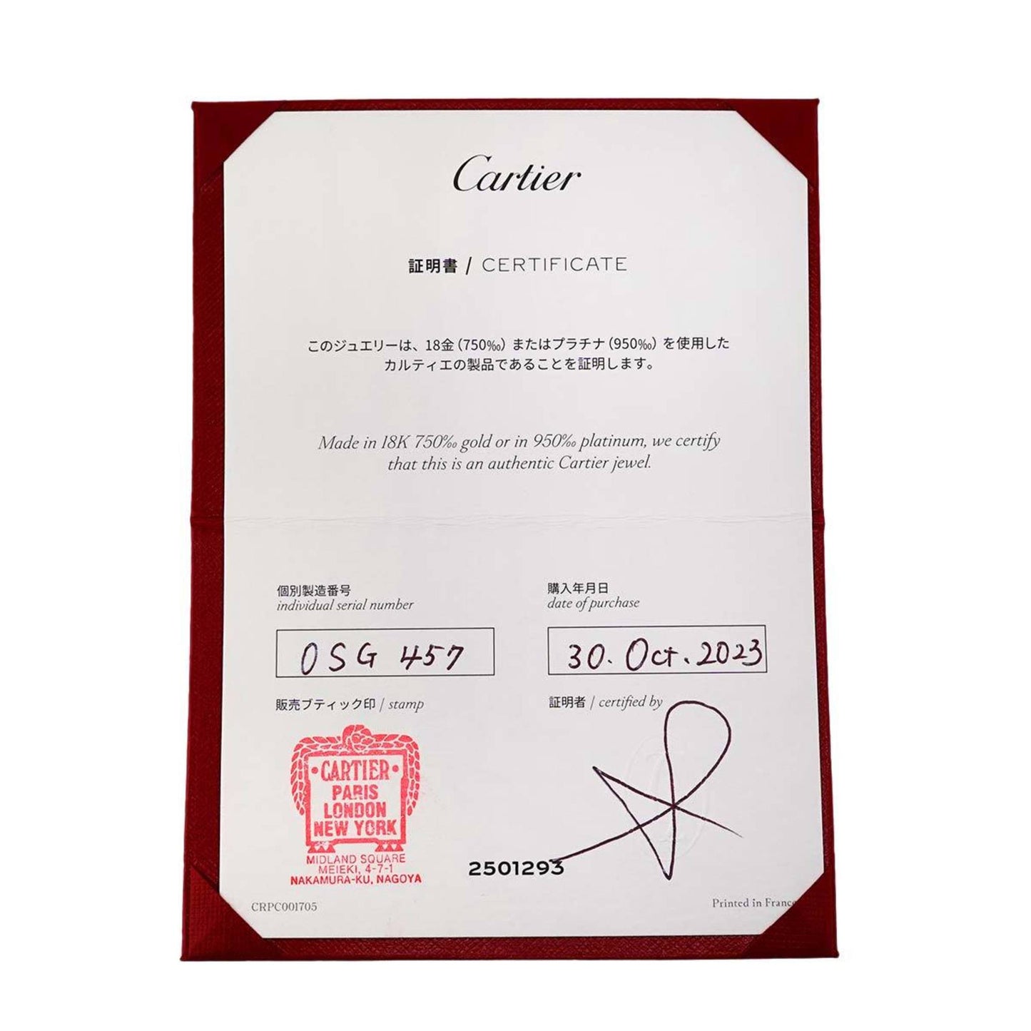 Pulsera Cartier Love de 18 quilates