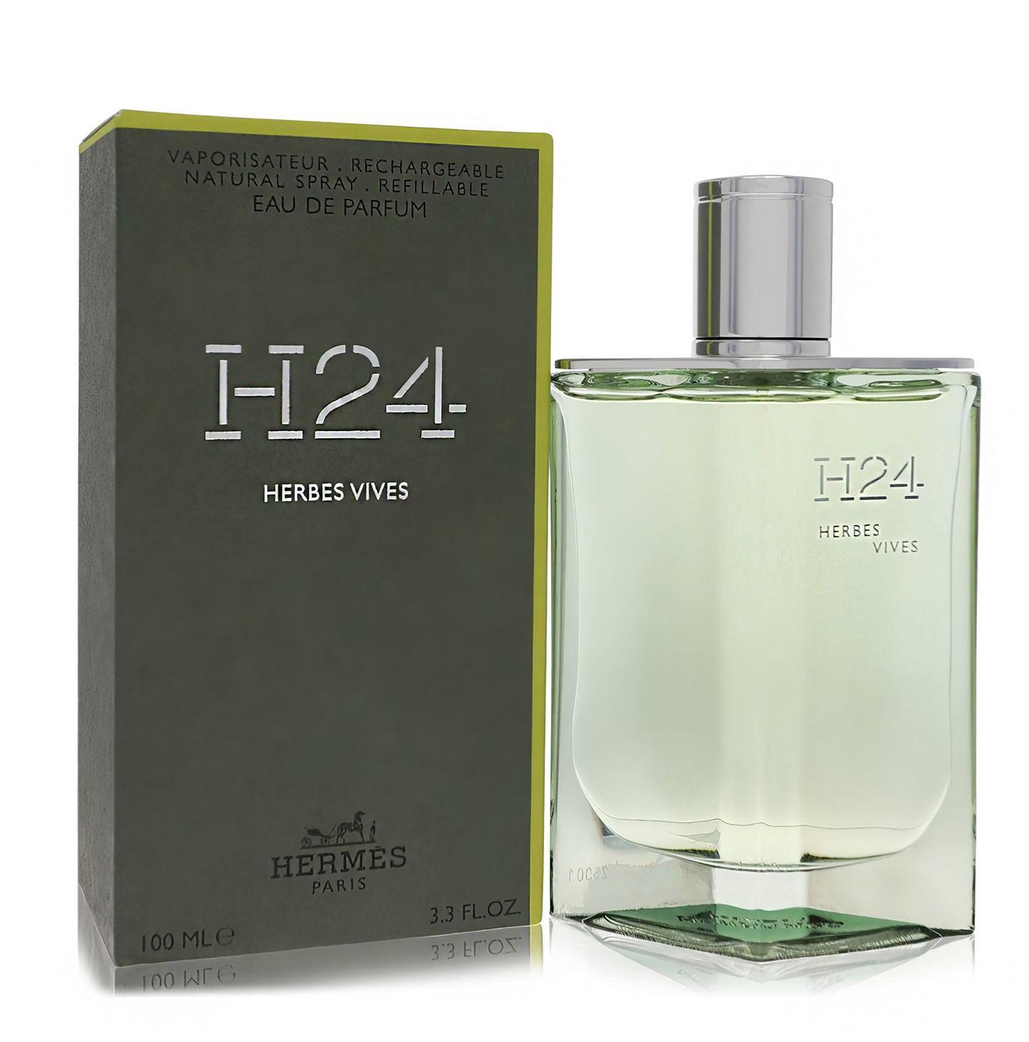 H24 Hermès Vives de Hermès para hombres - Eau De Parfum en spray recargable 3.4 oz