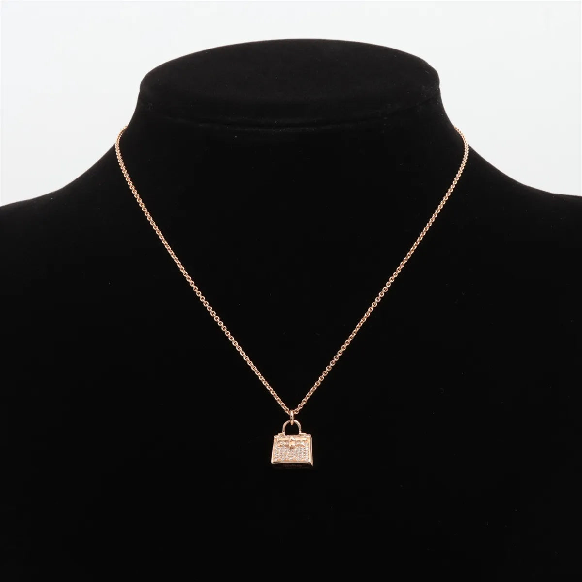 Hermès 18K Diamond Amulettes Kelly Pendant Necklace