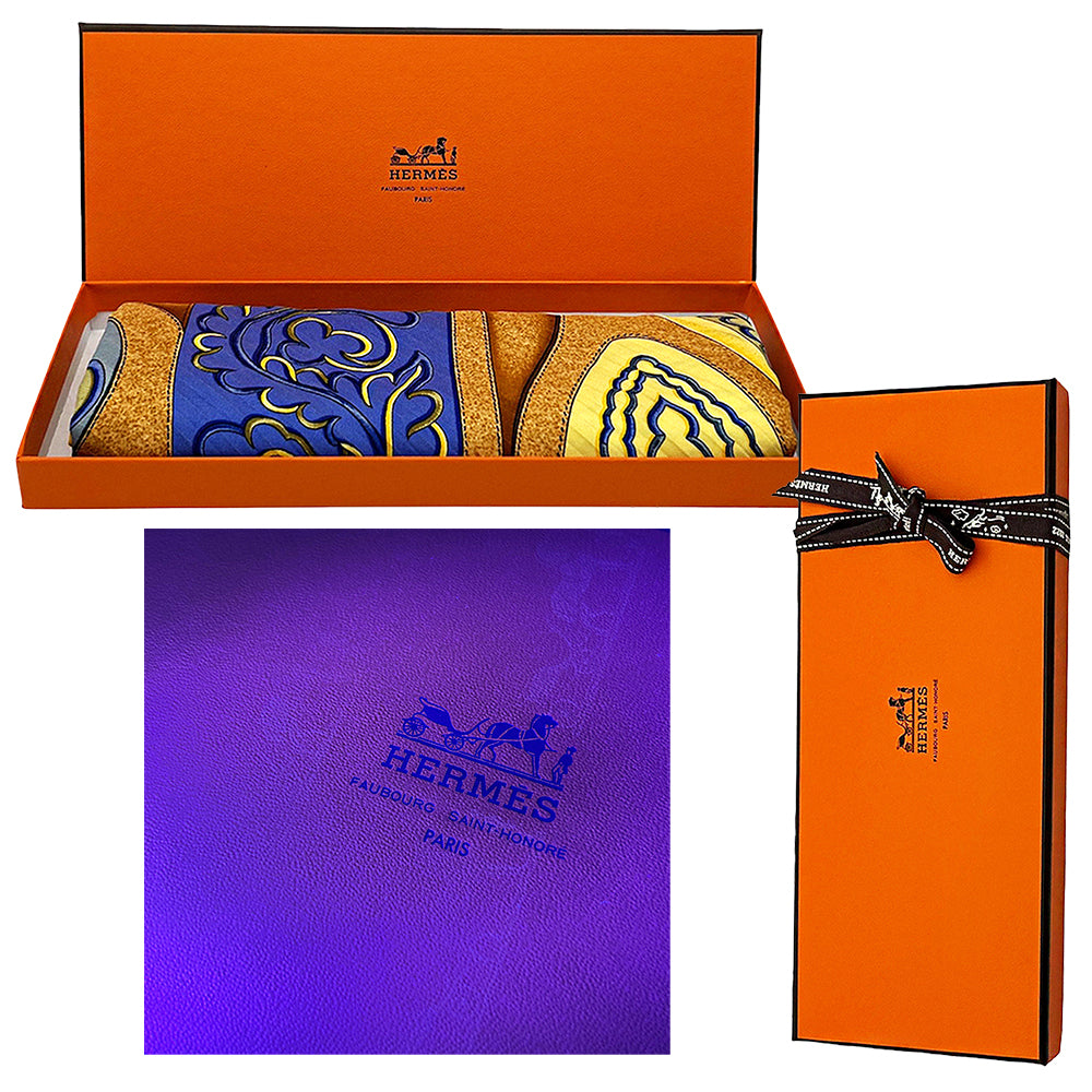 Hermès 100% Silk Pleated Scarf, ironed flat to highlight refined look in wear