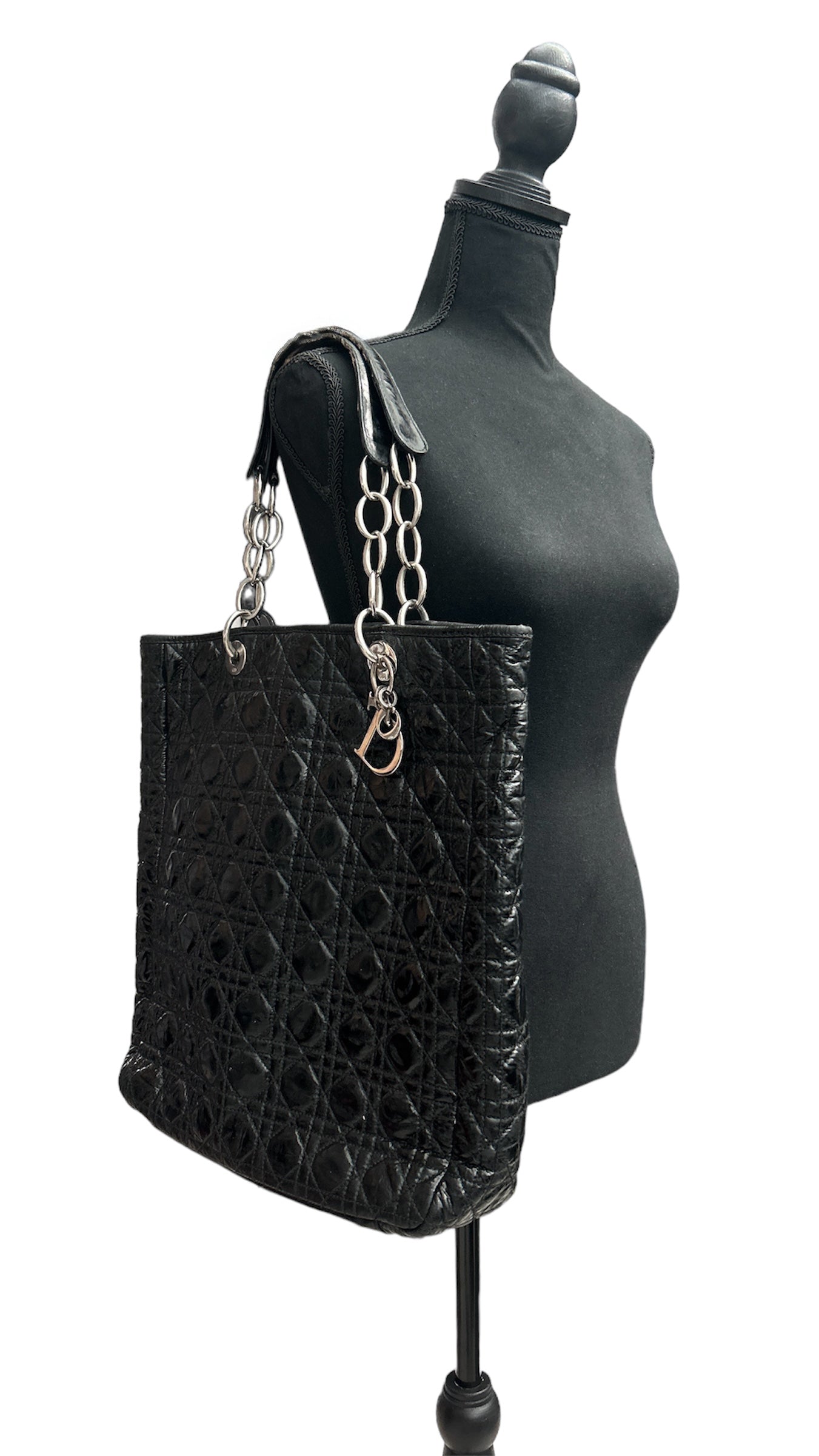 Dior Black Quilted Cannage Soft Leather Lady Dior Tote