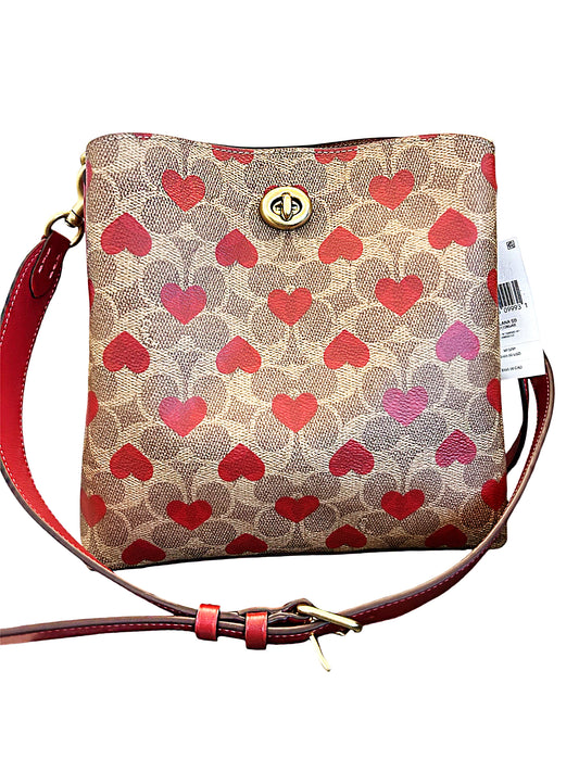 Coach Heart Print Signature Canvas Bucket Bag