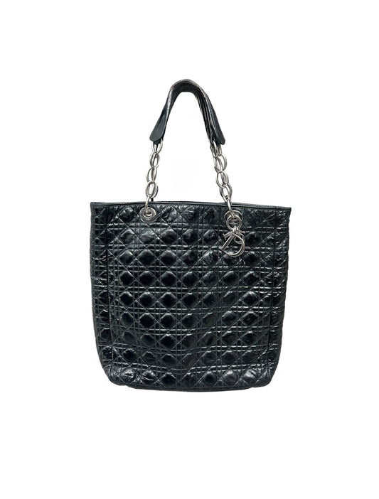 Dior Black Quilted Cannage Soft Leather Lady Dior Tote