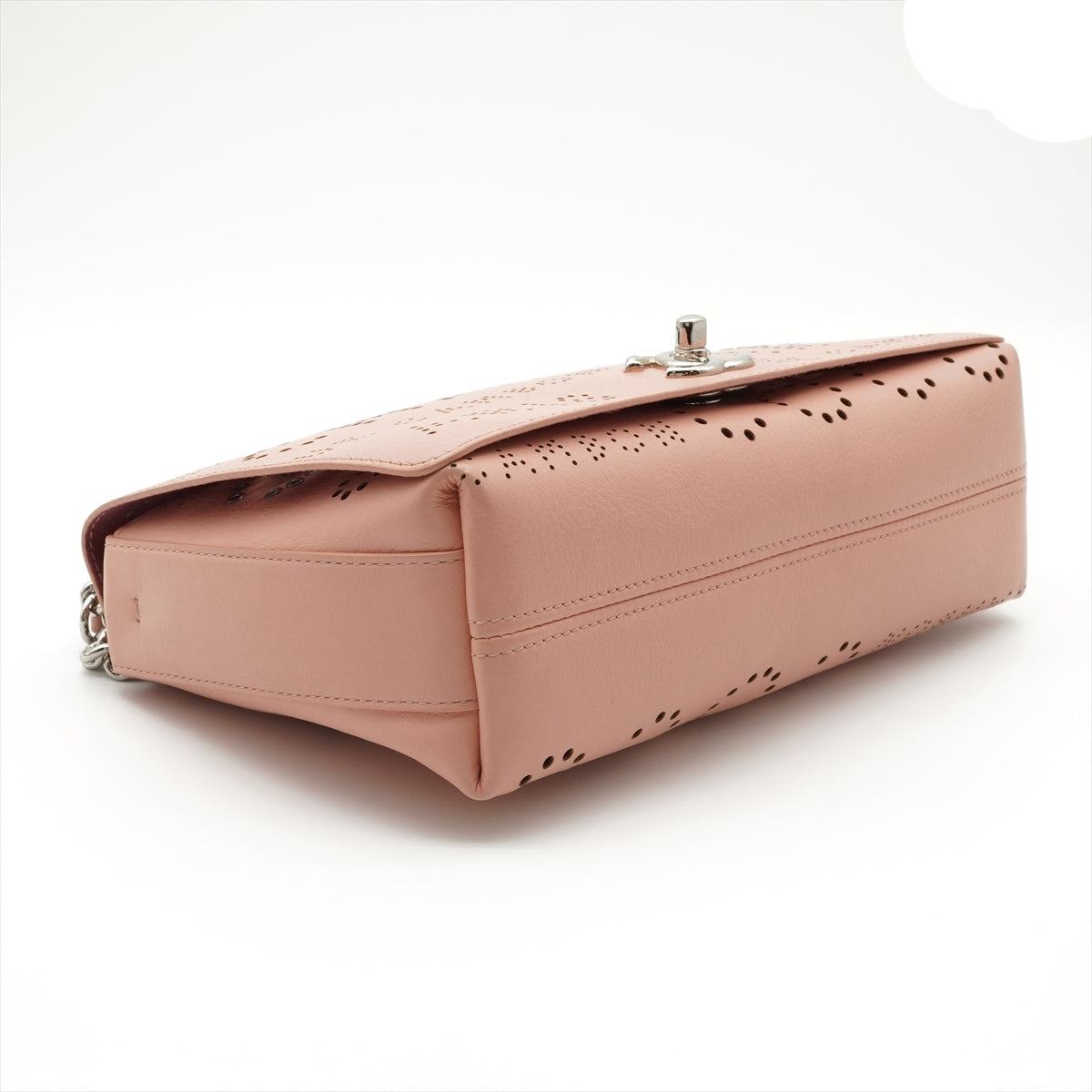 Chanel Coco Mark Punching leather Single Flap Double Chain Bag