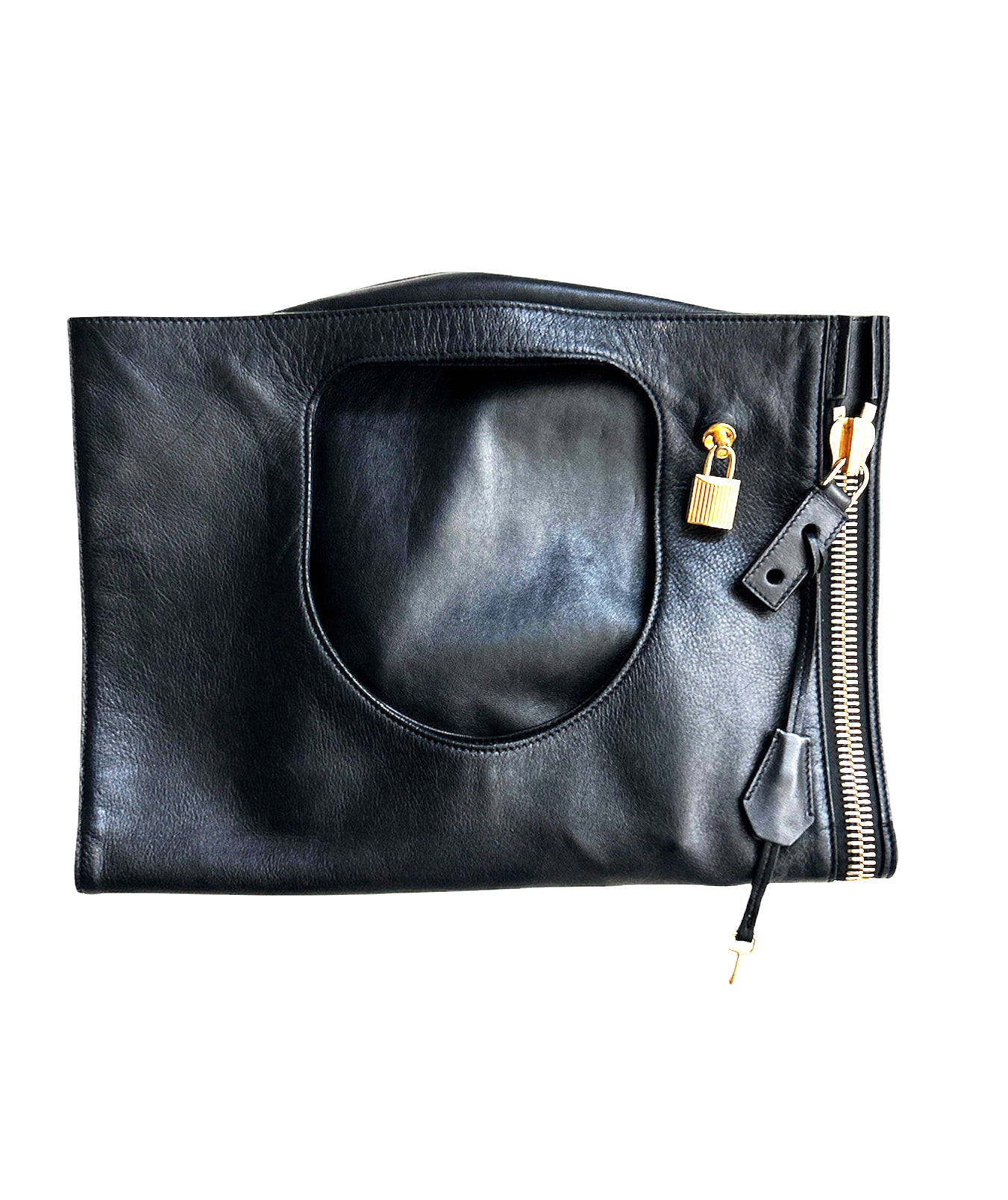 Tom Ford Alix Grained Leather Flat Shoulder Bag