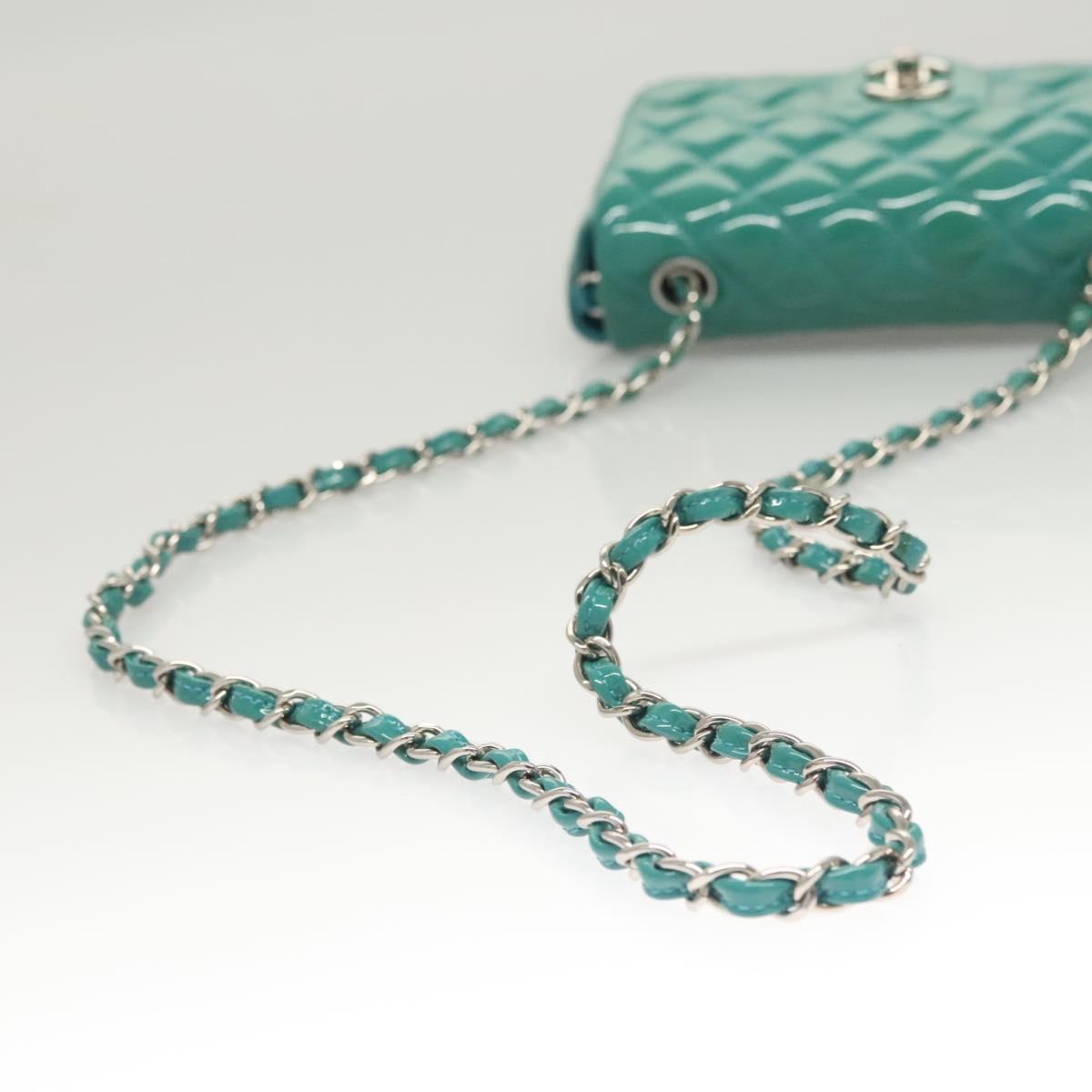 Chanel Wallet On Chain Patent Leather Green