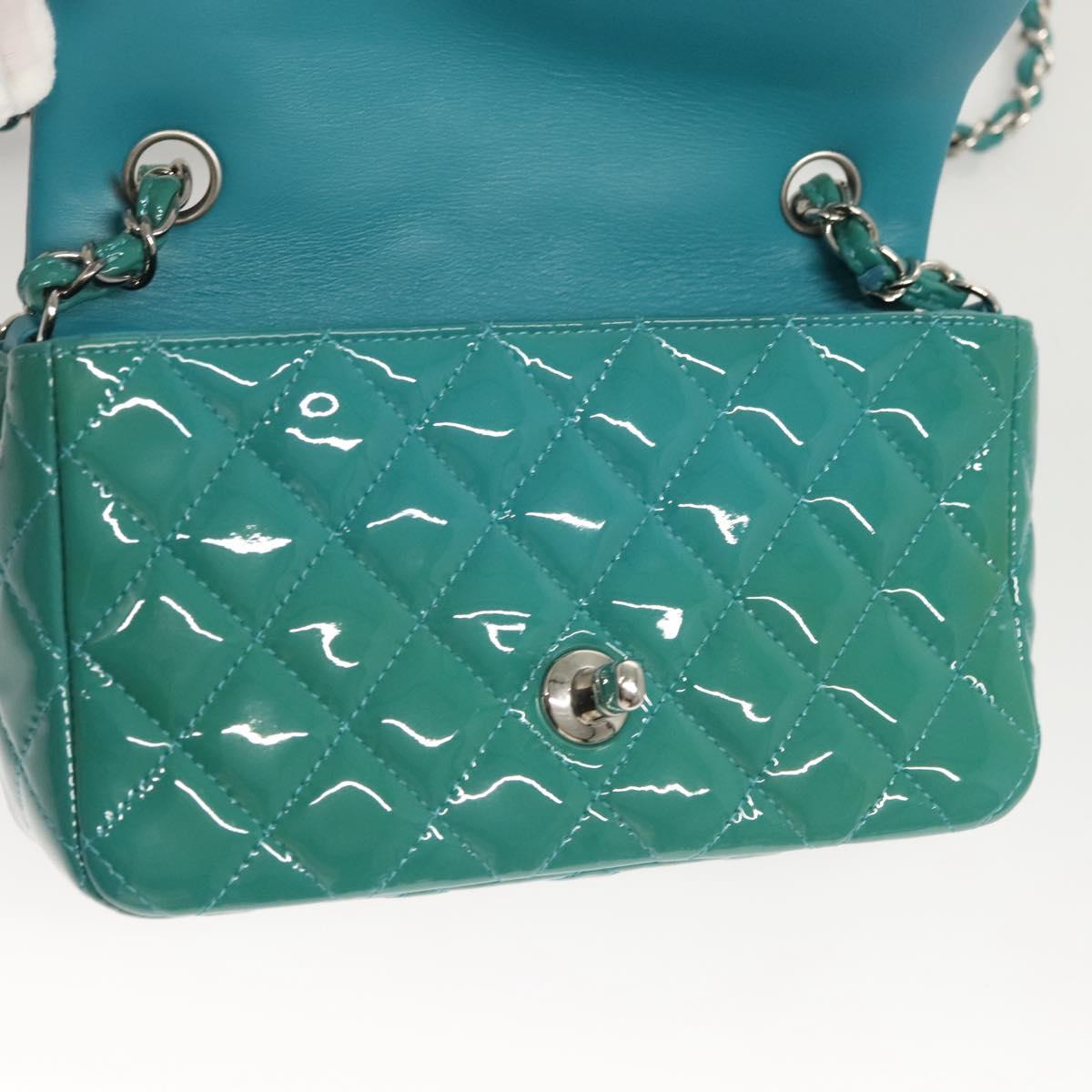 Chanel Wallet On Chain Patent Leather Green