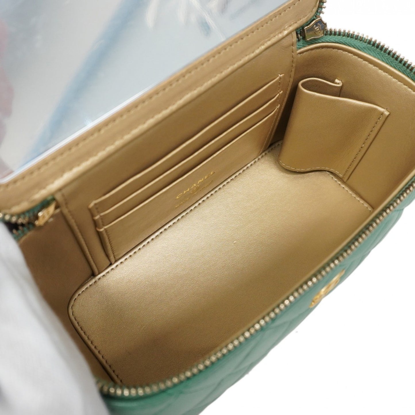 Chanel Vanity Leather Green