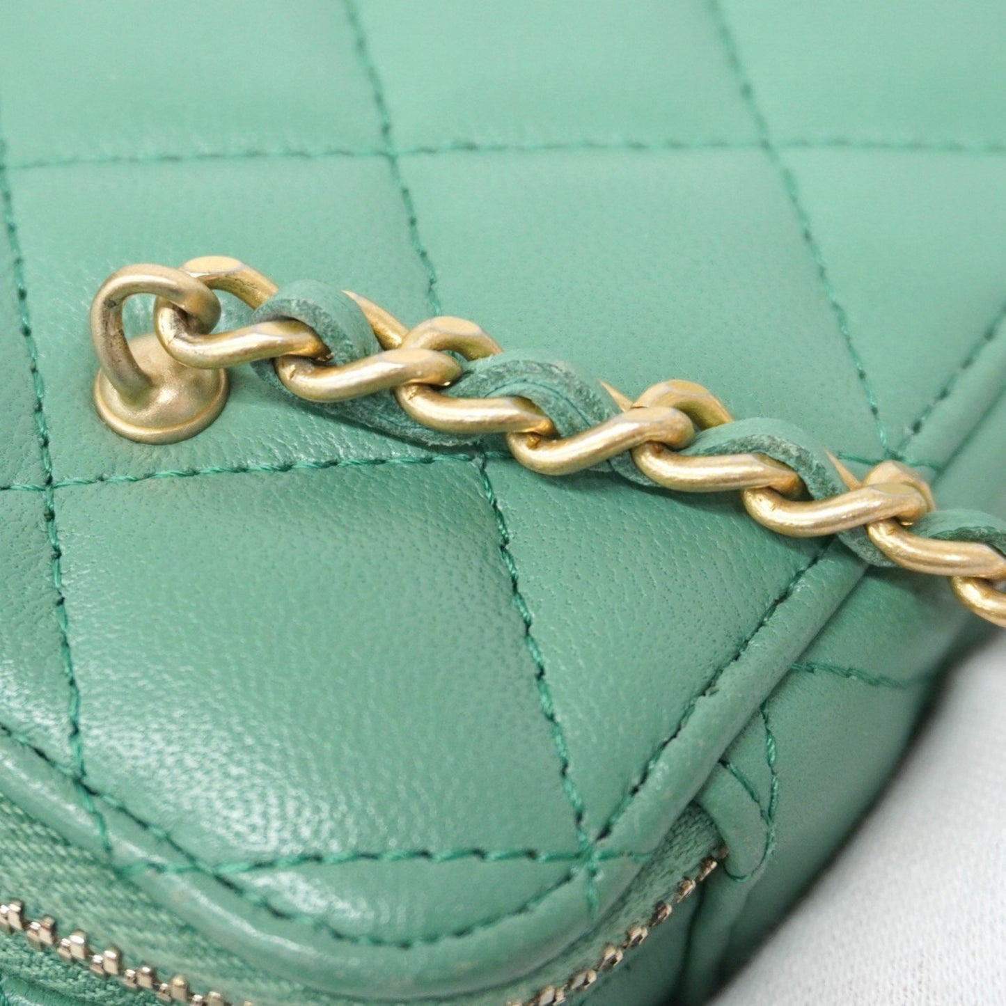 Chanel Vanity Leather Green