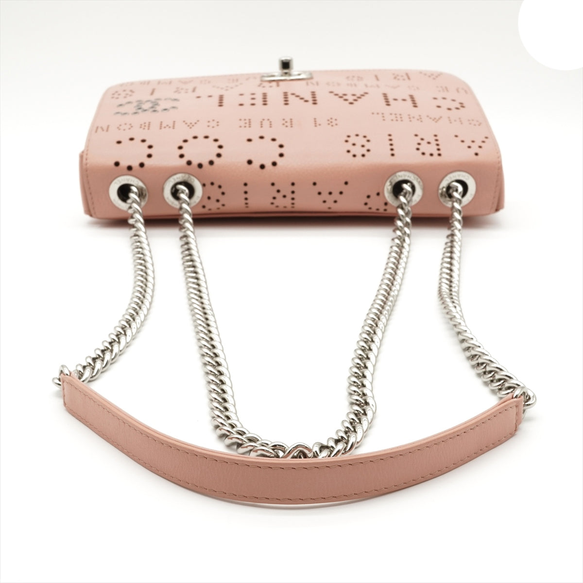 Chanel Coco Mark Punching leather Single Flap Double Chain Bag