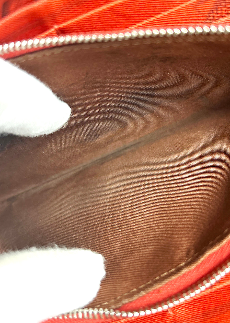 Hermès Long Leather Wallet Azap Silk in Round Zip Red