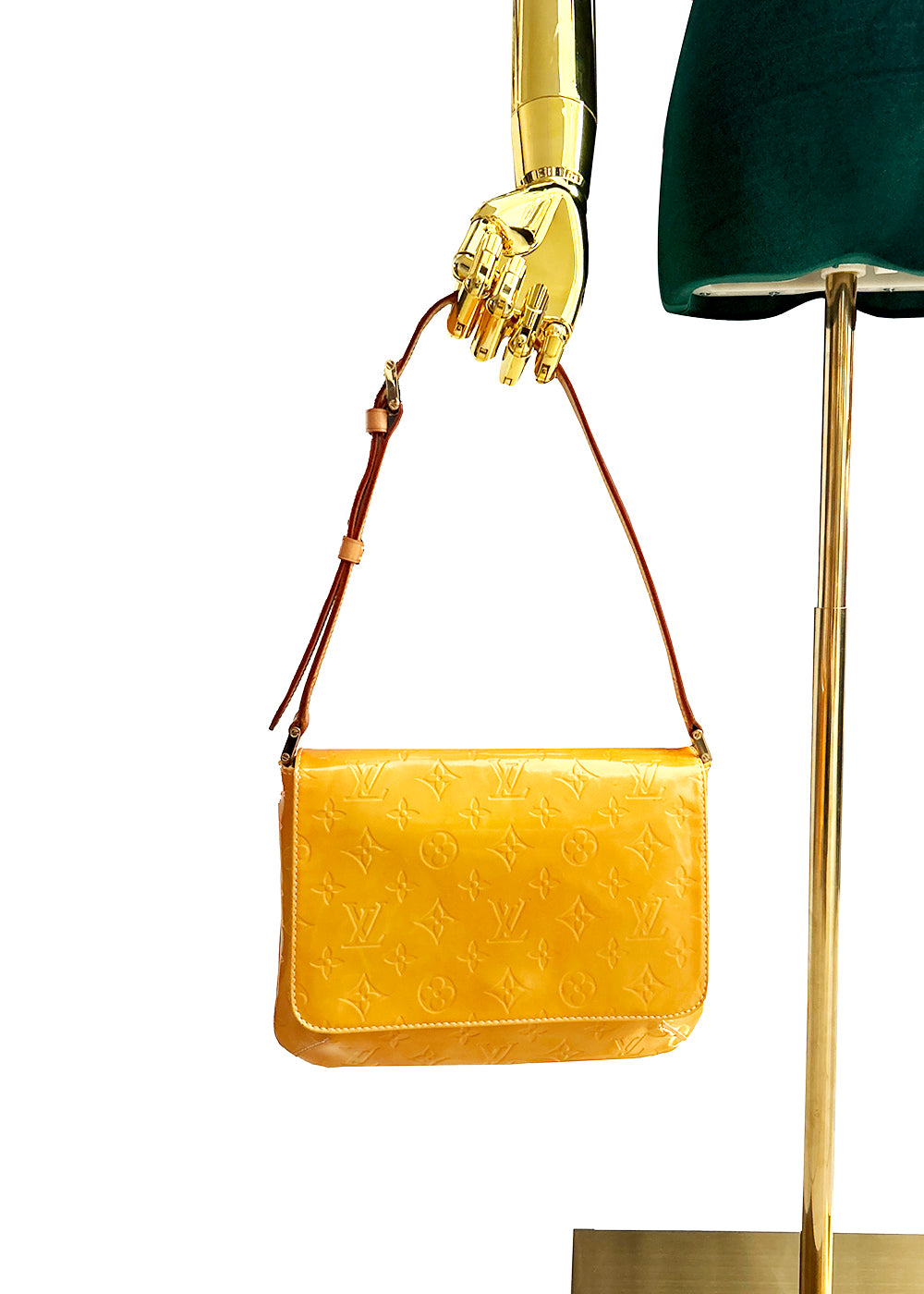 Louis Vuitton Handbag Thompson Street Yellow Vernis Leather