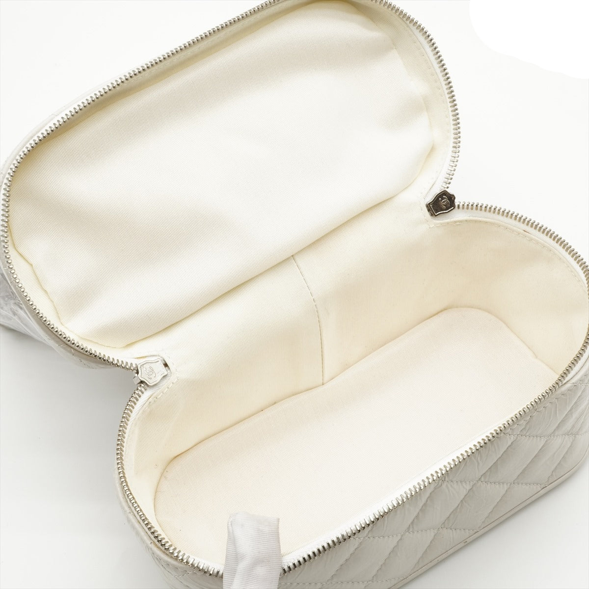 Chanel Matelasse PVC & leather Chain Backpack White Silver Bag