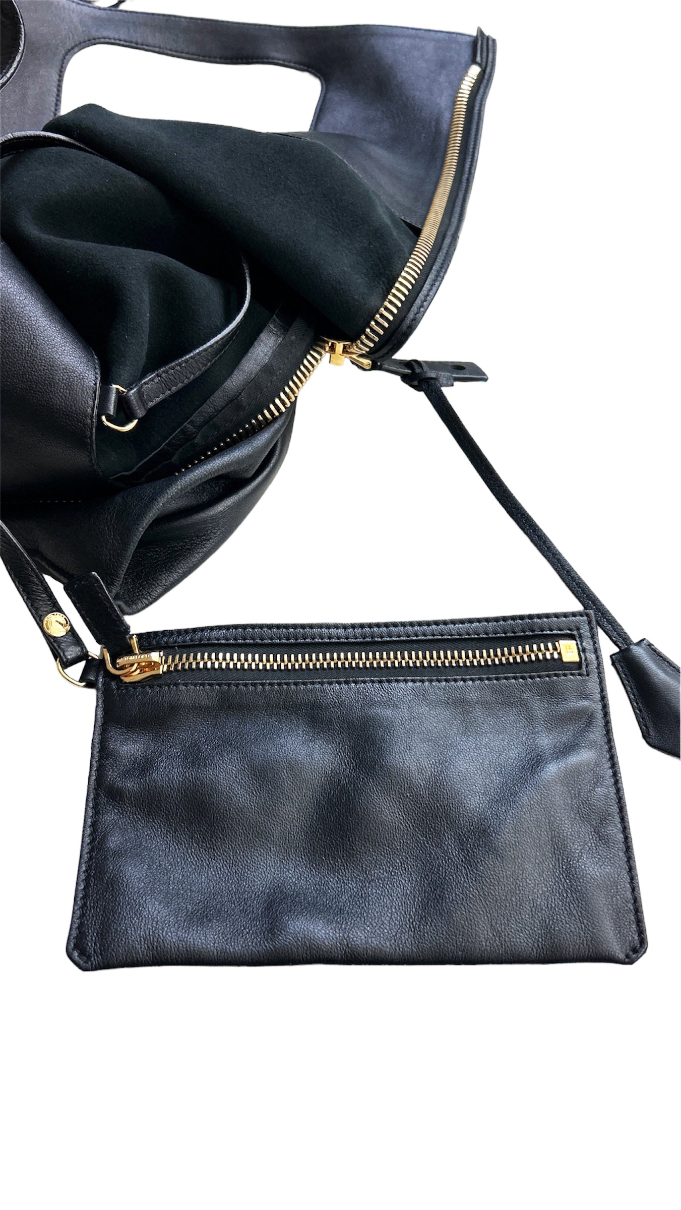 Tom Ford Alix Grained Leather Flat Shoulder Bag