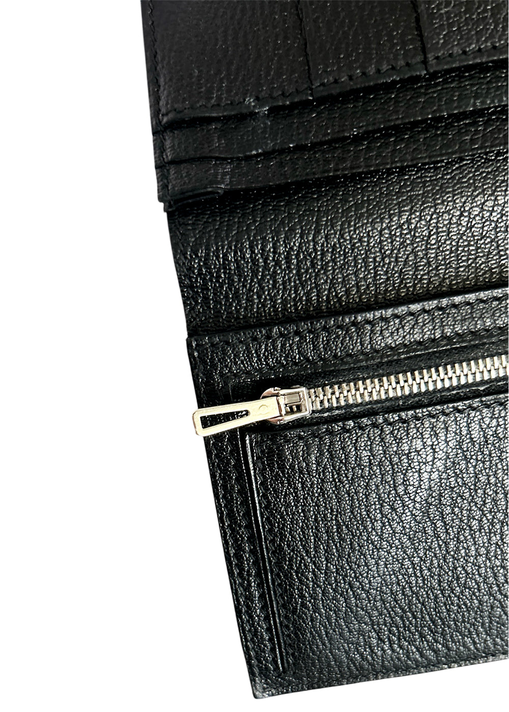HERMES Lizard Bean Classic Long Wallet Black