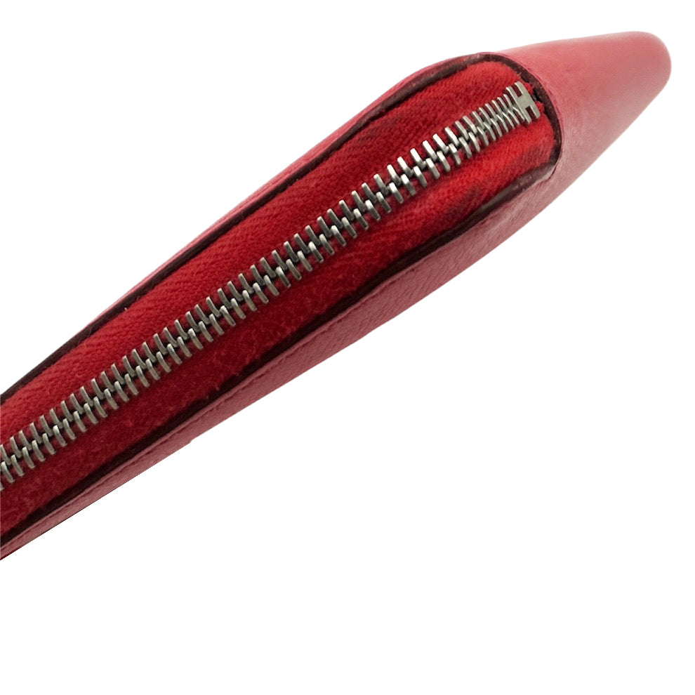 Hermès Long Leather Wallet Azap Silk in Round Zip Red