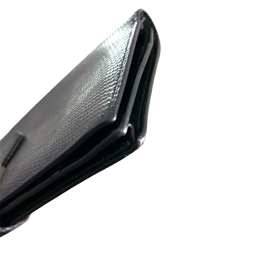 HERMES Lizard Bean Classic Long Wallet Black