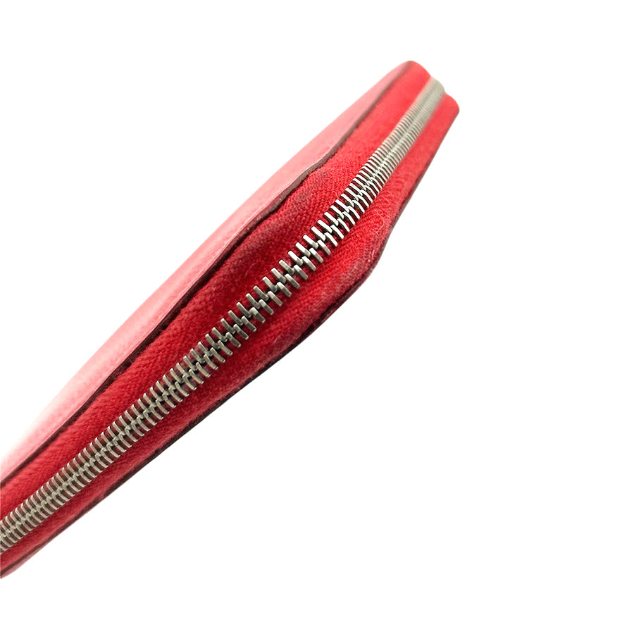 Hermès Long Leather Wallet Azap Silk in Round Zip Red