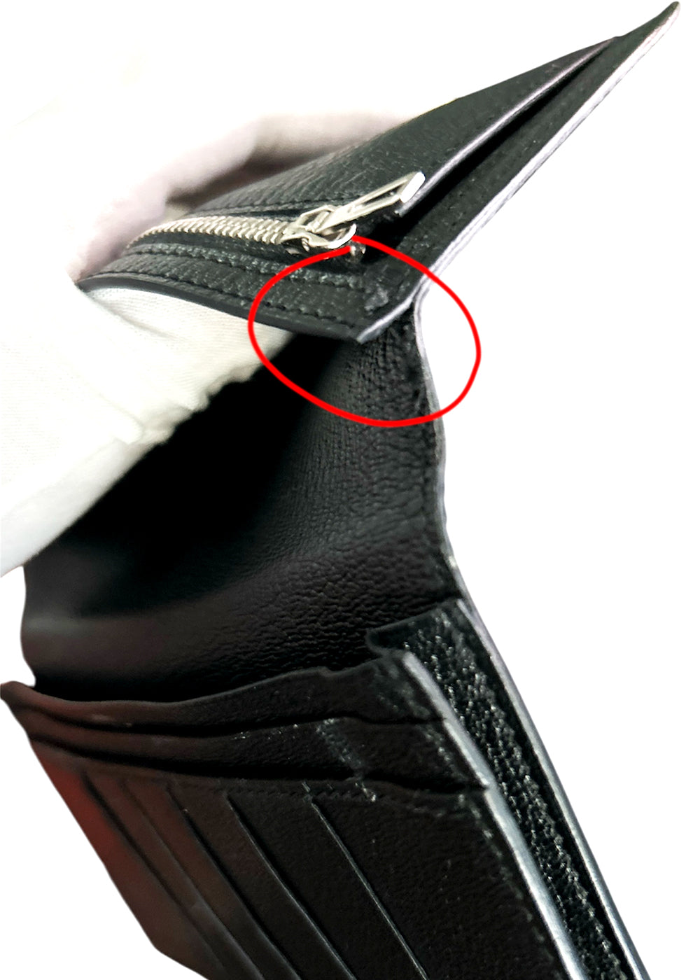 HERMES Lizard Bean Classic Long Wallet Black