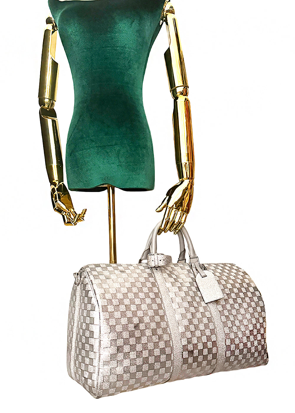 Louis Vuitton Keepall Bandoulière 50 Damier Glitter Silver Printemps Été 2022