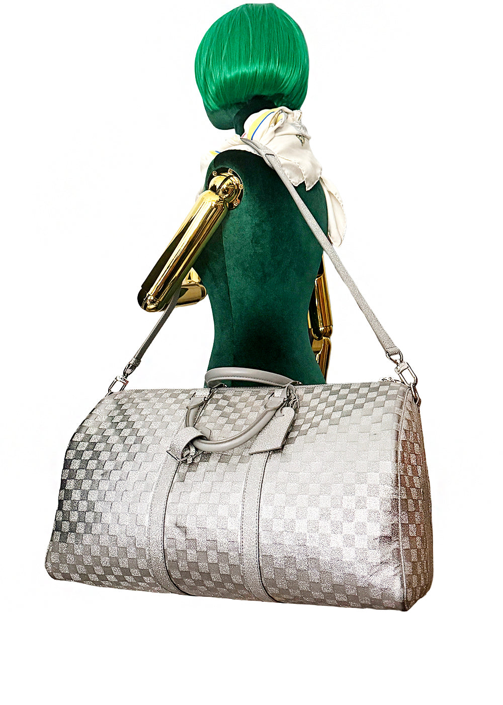 Louis Vuitton Keepall Bandoulière 50 Damier Glitter Silver Printemps Été 2022