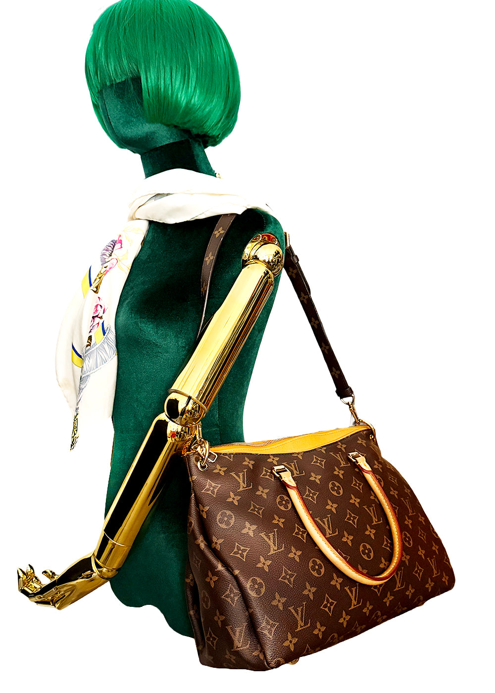 Louis Vuitton LV Monogram Pallas MM Tote Bag with Strap