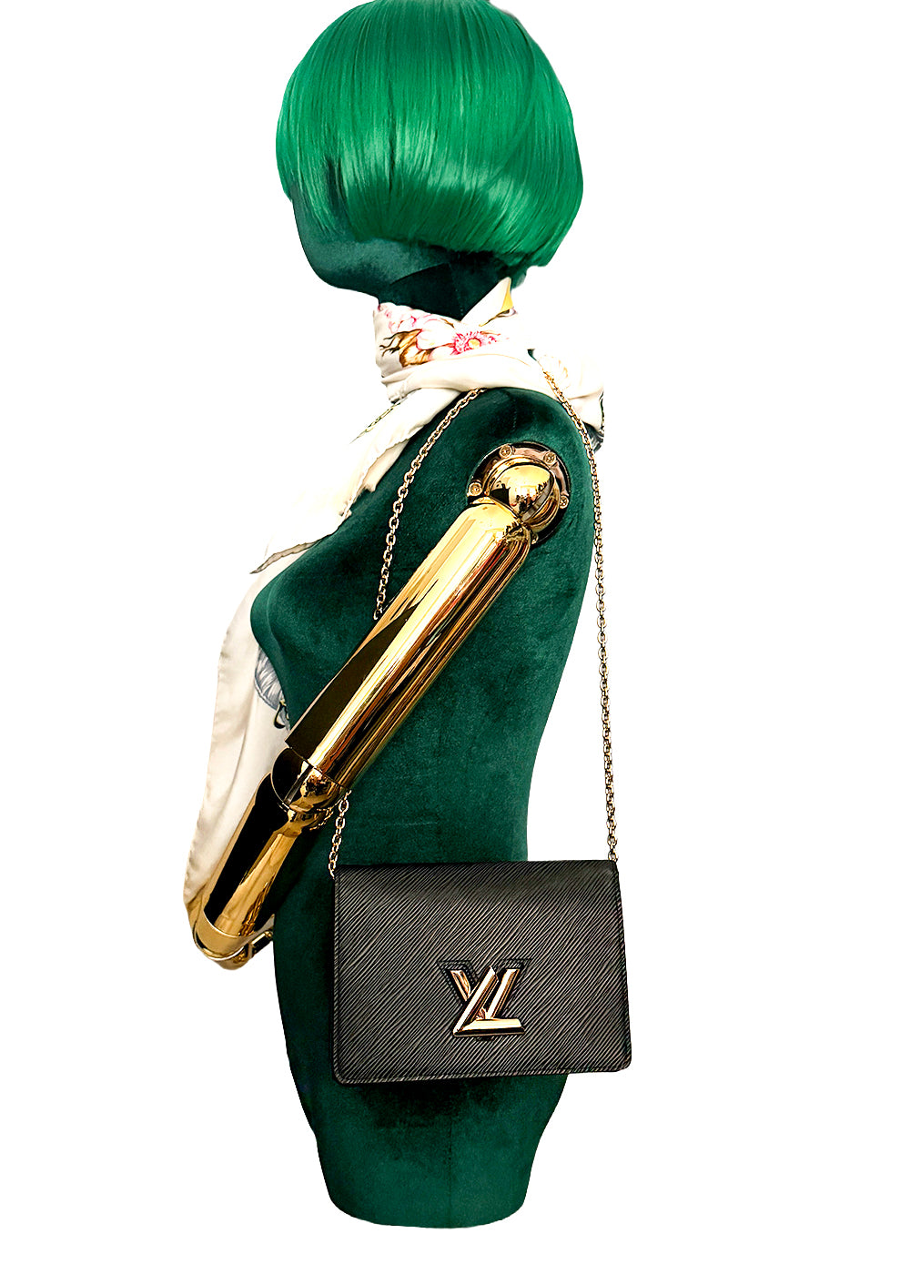 Louis Vuitton Epi Leather Twist Wallet with Chain