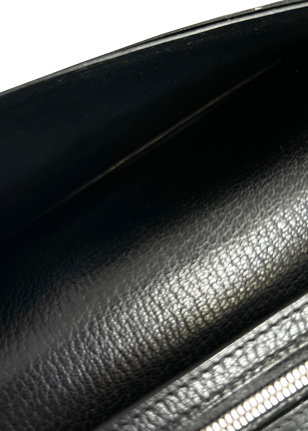 HERMES Lizard Bean Classic Long Wallet Black