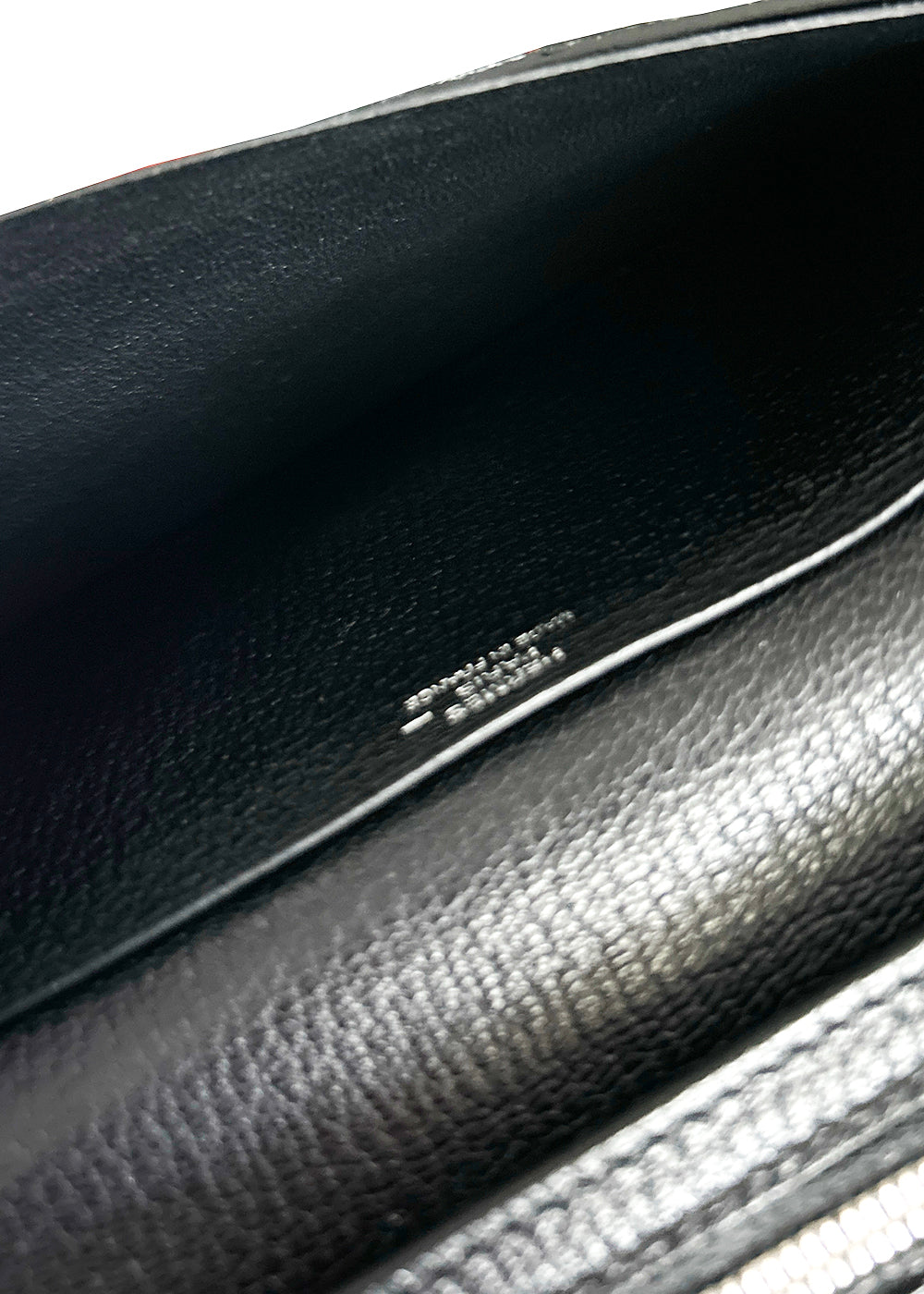 HERMES Lizard Bean Classic Long Wallet Black