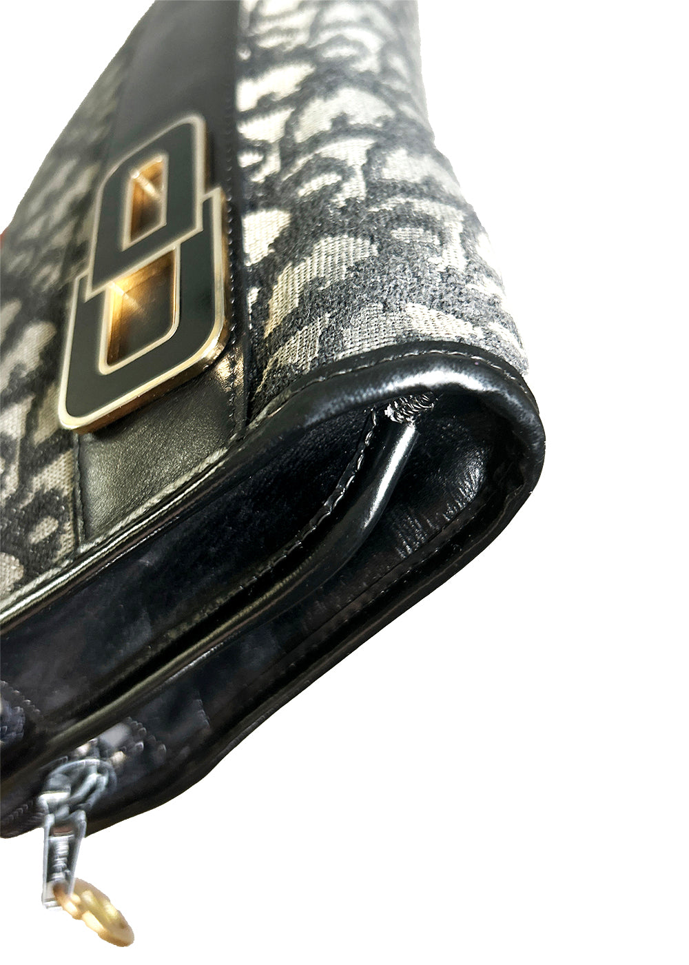 CHRISTIAN DIOR Trotter Edition Canvas & Leather Shoulder Bag