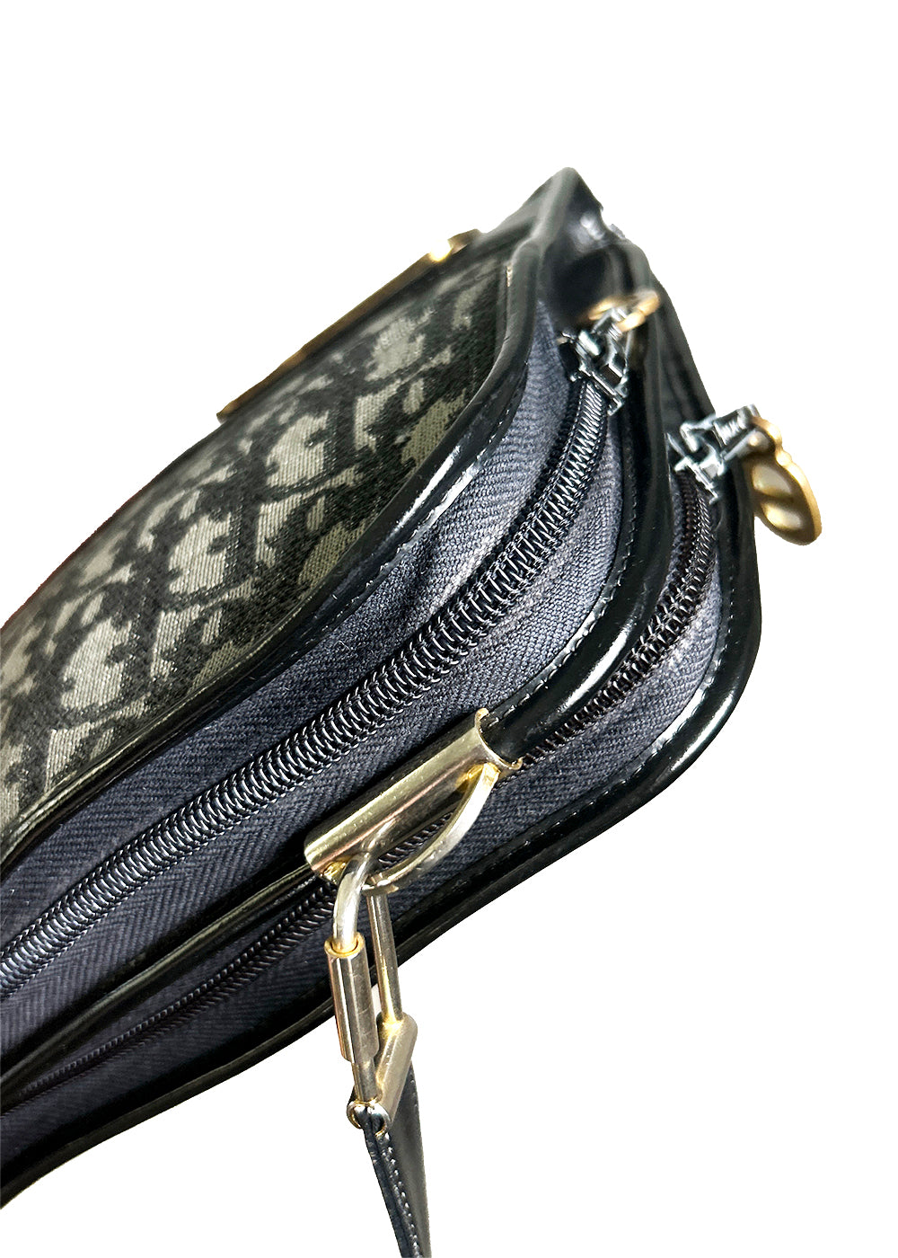 CHRISTIAN DIOR Trotter Edition Canvas & Leather Shoulder Bag