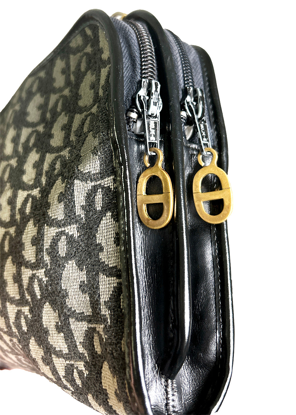 CHRISTIAN DIOR Trotter Edition Canvas & Leather Shoulder Bag