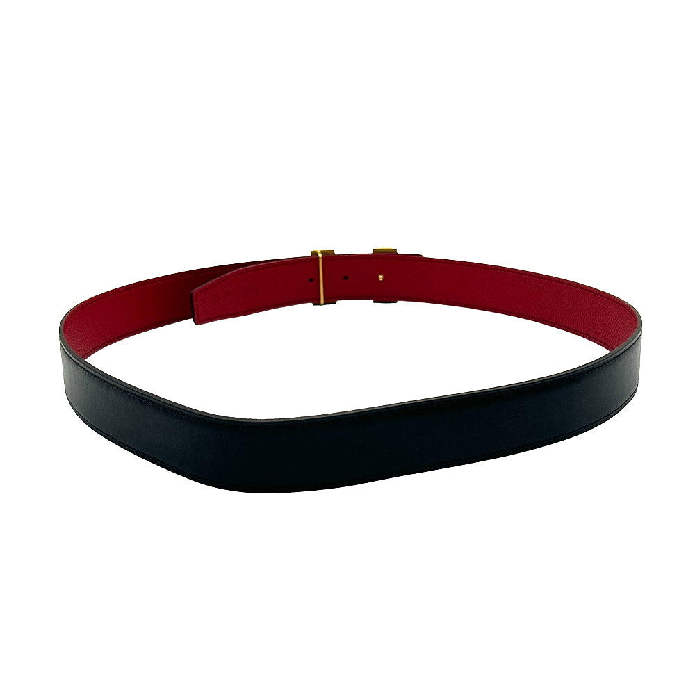 Cinturón de piel HERMES unisex negro y rojo