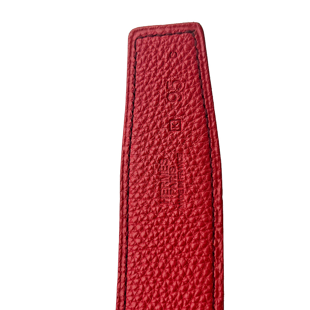 Cinturón de piel HERMES unisex negro y rojo