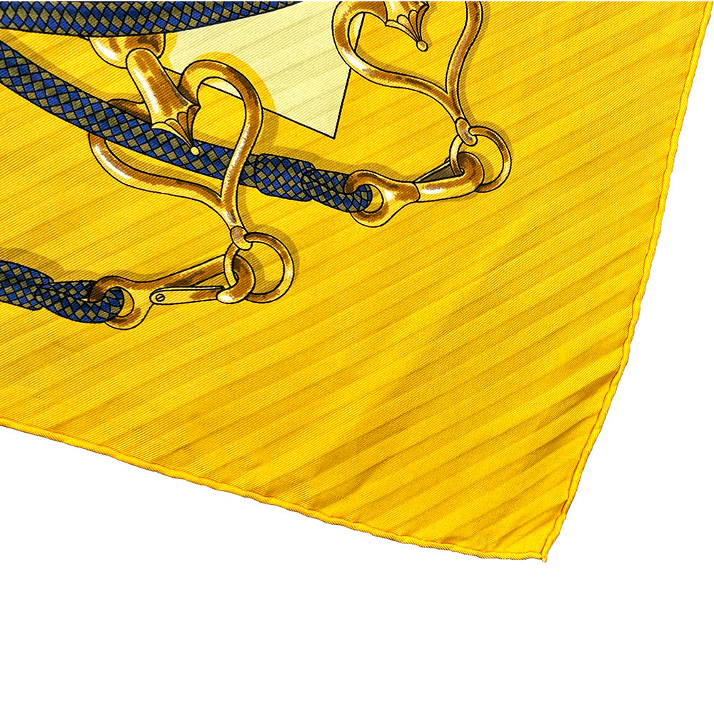 Hermès 100% Silk Pleated Scarf, ironed flat to highlight refined look in wear