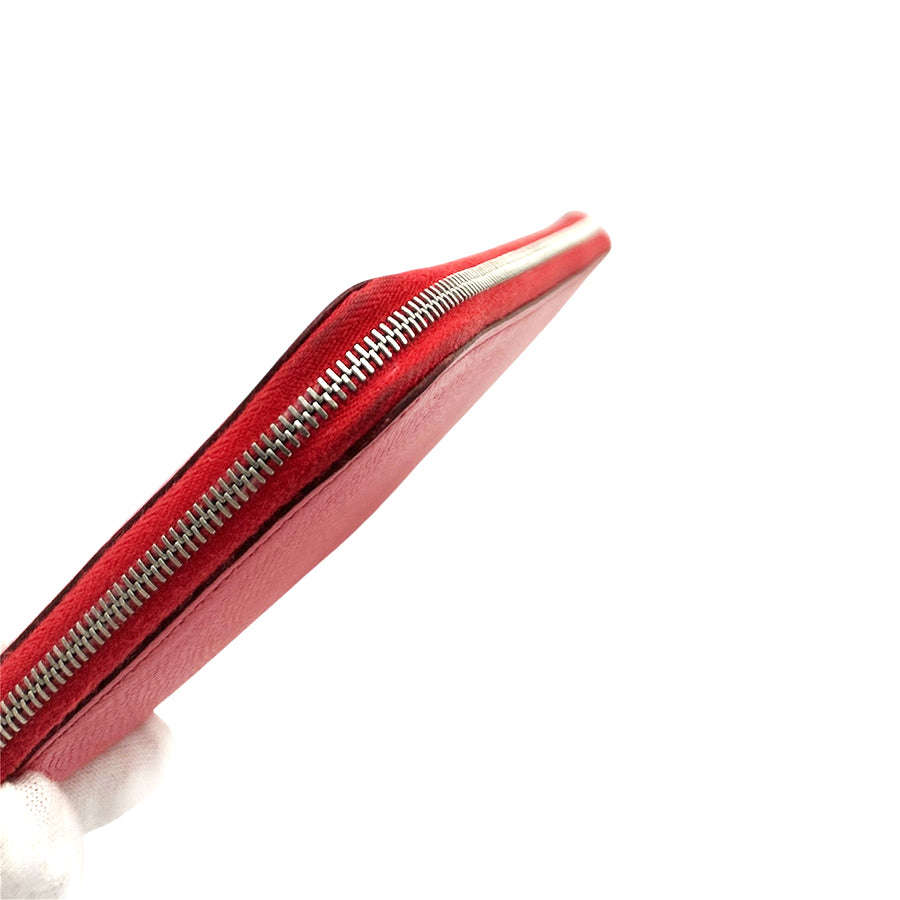 Hermès Long Leather Wallet Azap Silk in Round Zip Red