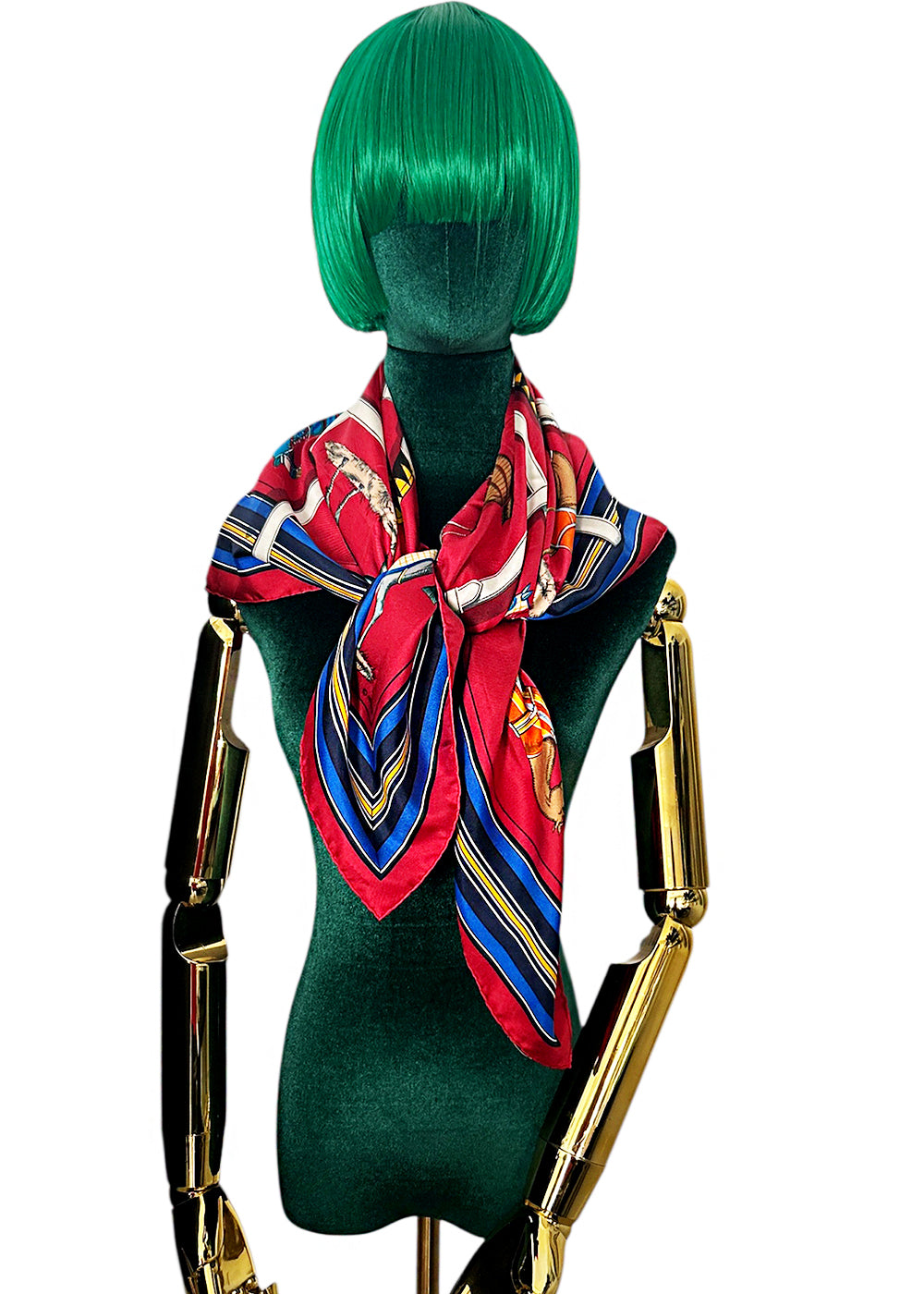 Hermès Scarf Red Couvertures Tenues Jour Horse Equestrian 100% Silk