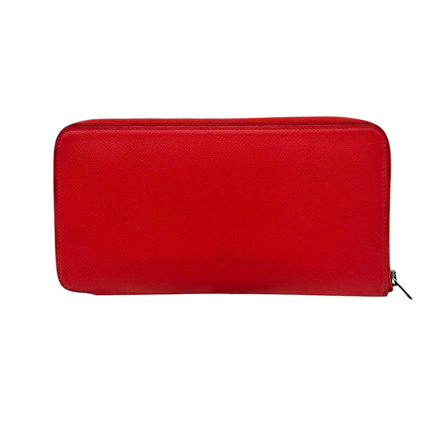 Hermès Long Leather Wallet Azap Silk in Round Zip Red