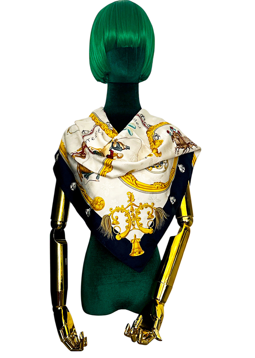 Hermès Scarf Plumes Et Grelots Jacquard 100% Silk 90