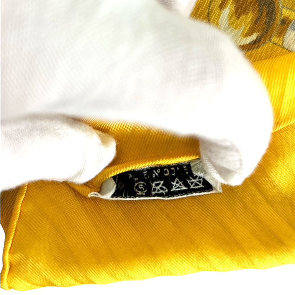 Hermès 100% Silk Pleated Scarf, ironed flat to highlight refined look in wear