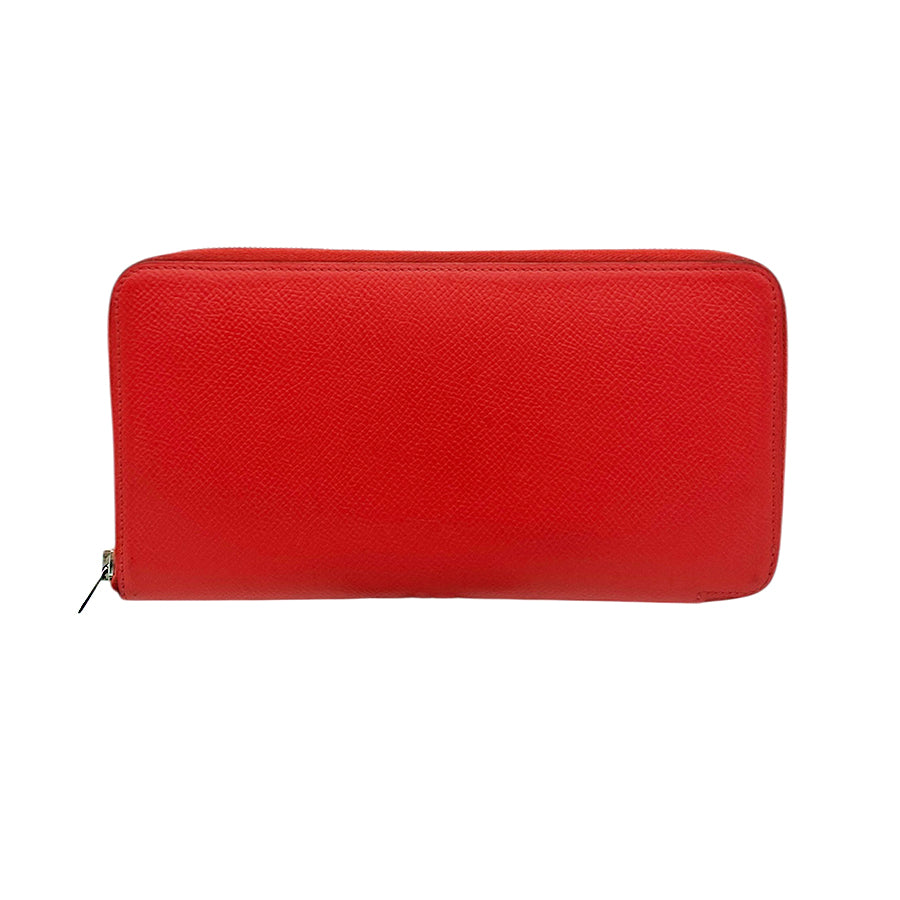 Hermès Long Leather Wallet Azap Silk in Round Zip Red