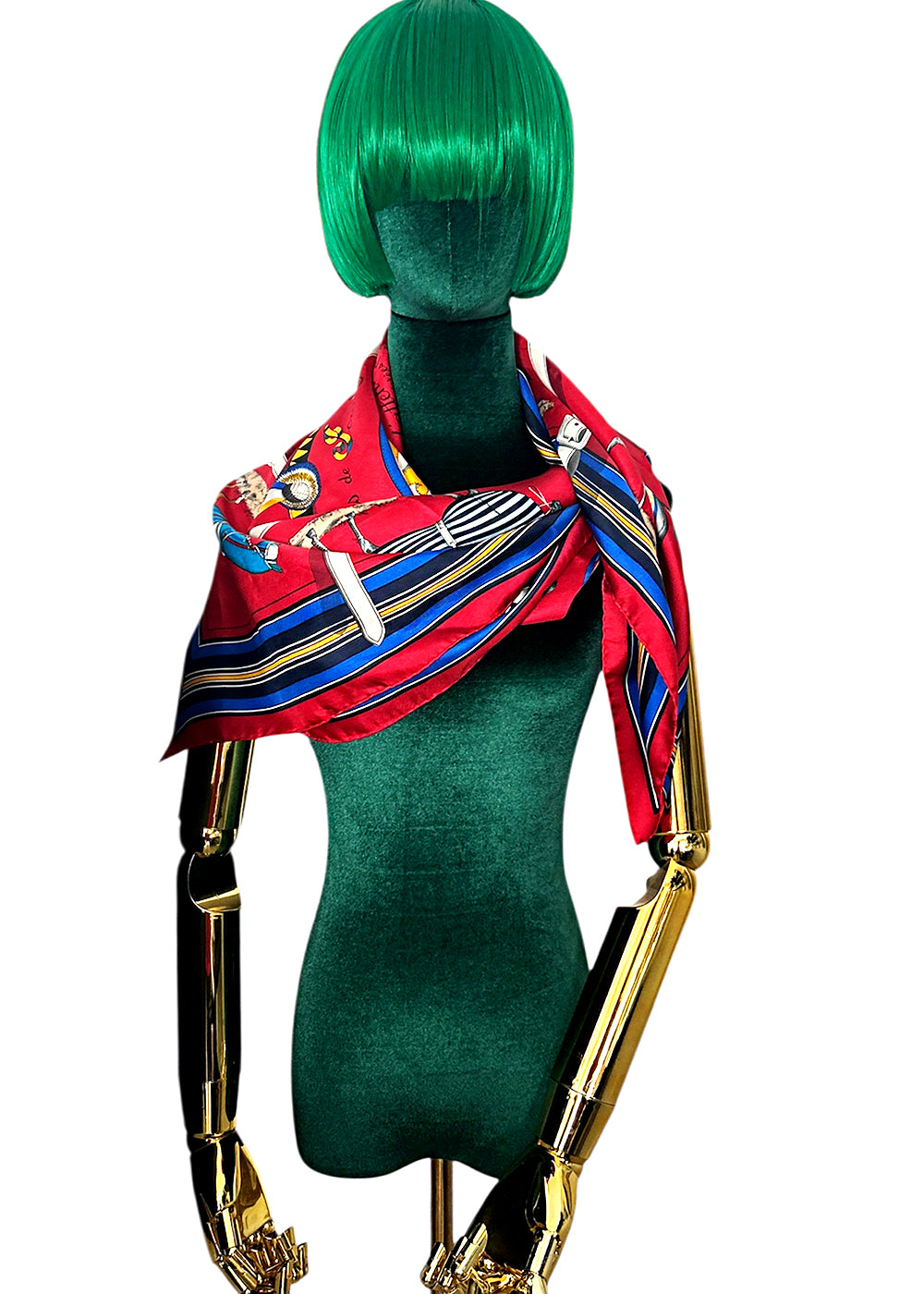 Hermès Scarf Red Couvertures Tenues Jour Horse Equestrian 100% Silk
