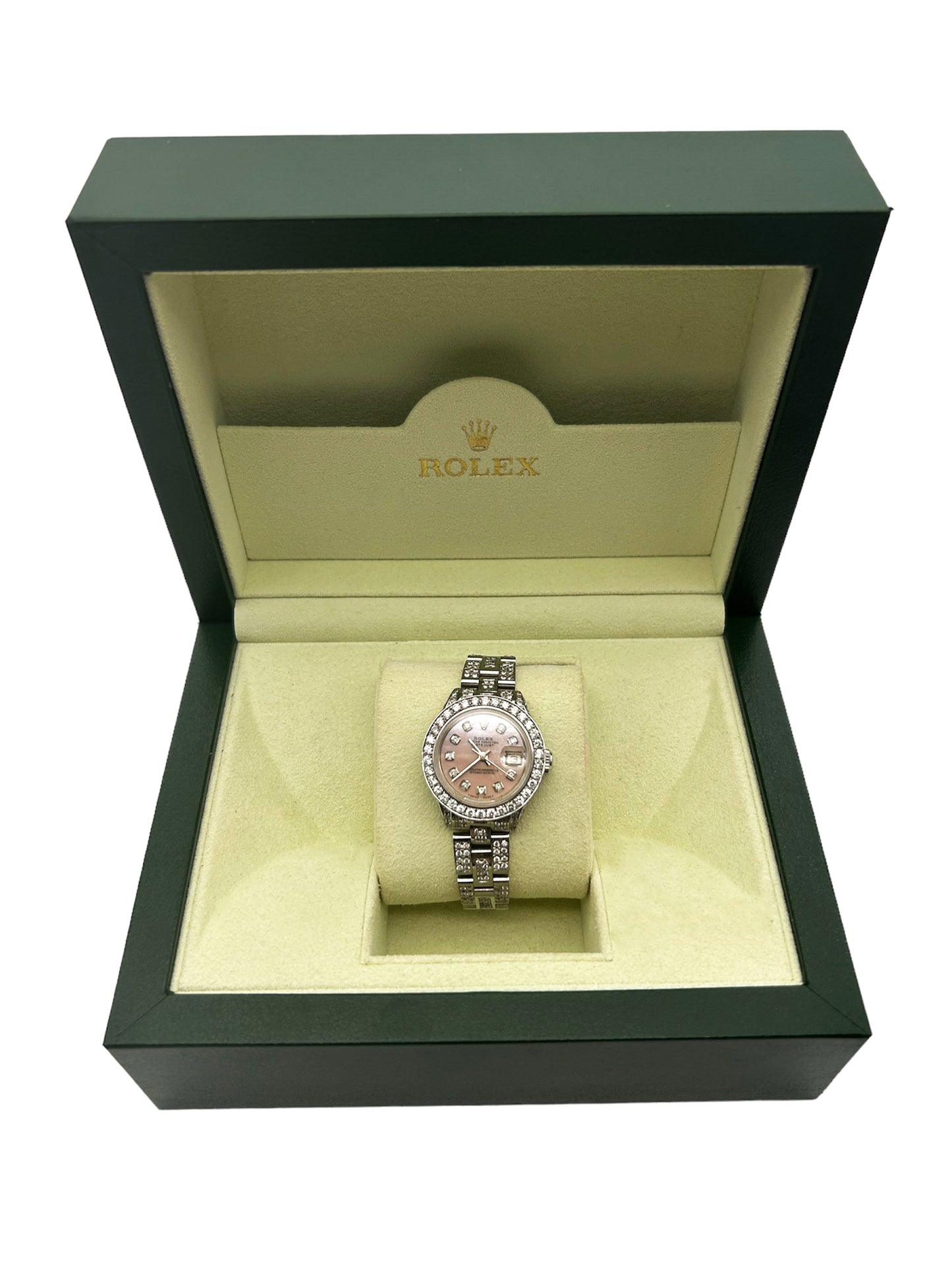 Rolex Ladies Diamond Watch 12.25ct Pink Face iPosher