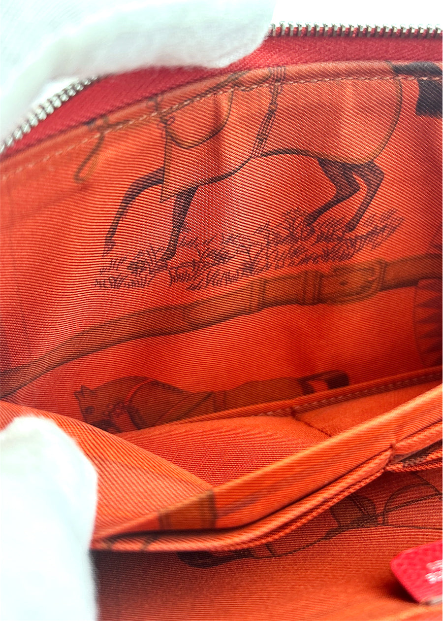 Hermès Long Leather Wallet Azap Silk in Round Zip Red