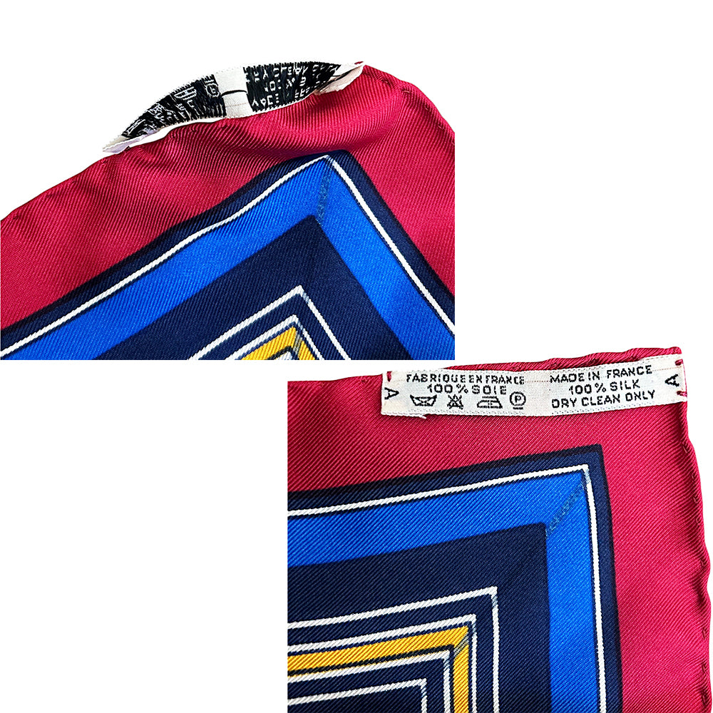Hermès Scarf Red Couvertures Tenues Jour Horse Equestrian 100% Silk