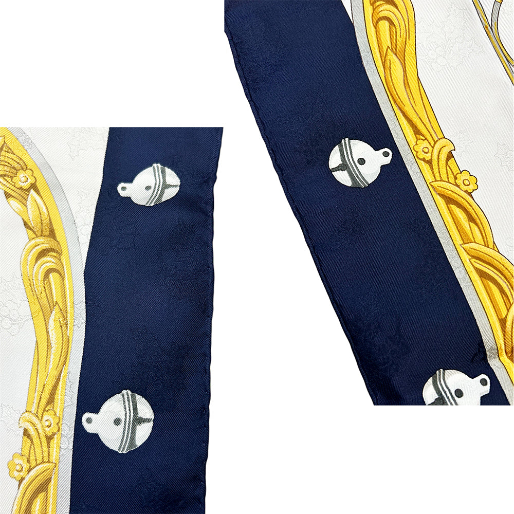 Hermès Scarf Plumes Et Grelots Jacquard 100% Silk 90