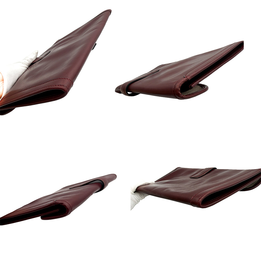 Hermès Jige PM Clutch Bag Dark Red Leather