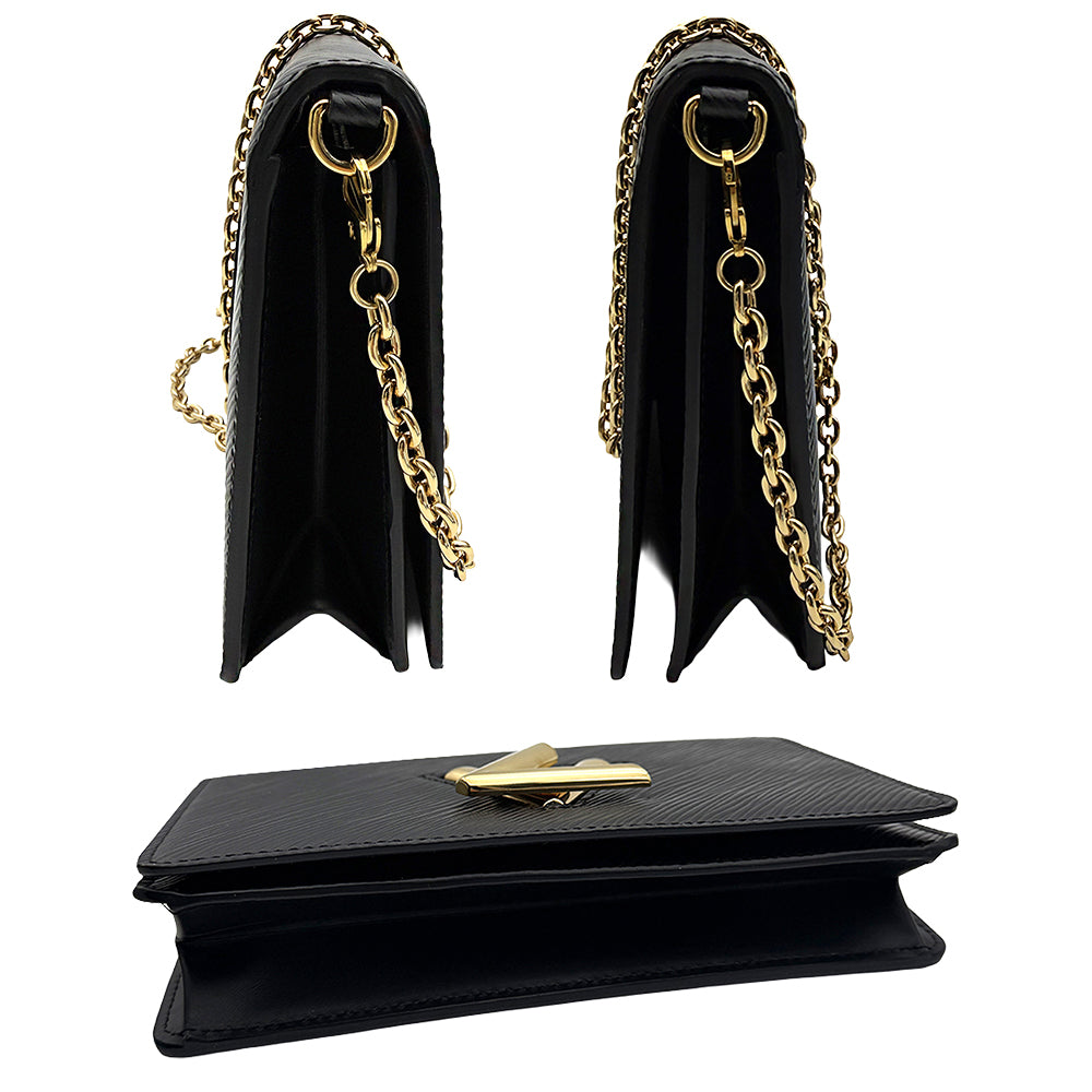 Louis Vuitton Epi Leather Twist Wallet with Chain