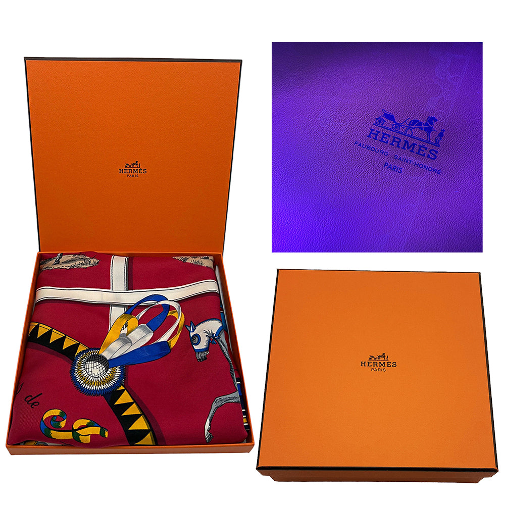 Hermès Scarf Red Couvertures Tenues Jour Horse Equestrian 100% Silk